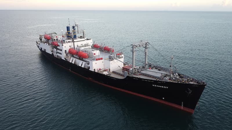 The training ship Kennedy sets sail for summer sea term